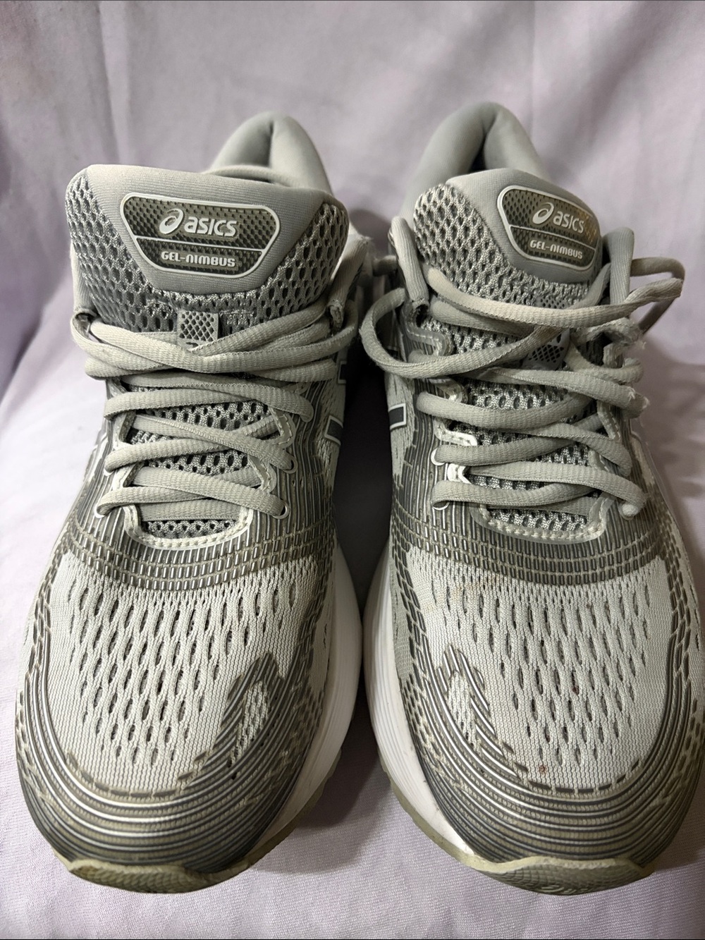ASICS Gel-Nimbus Men's Running Shoes — Light Gray and Silver